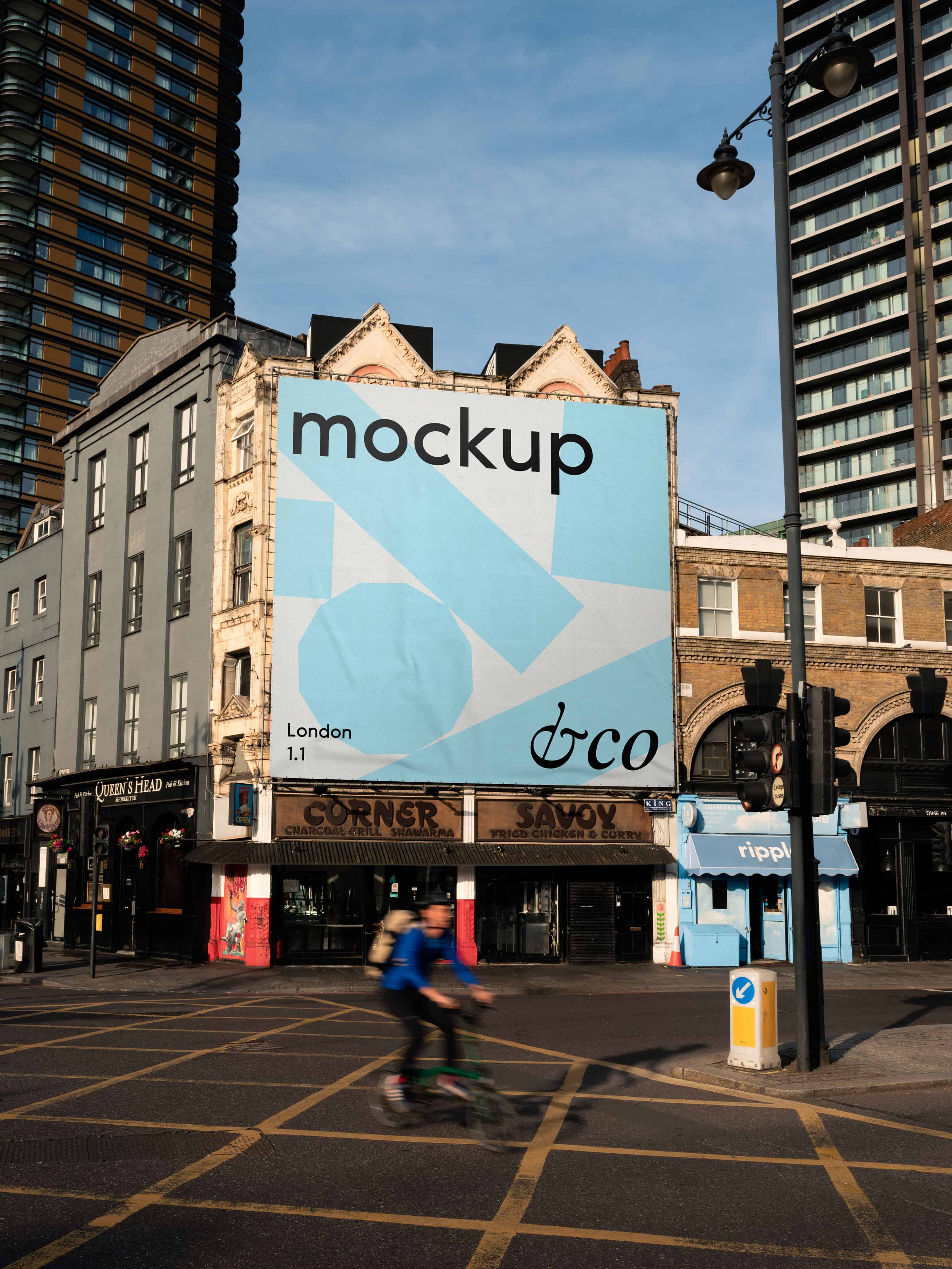 Premium customisable poster mockup shot in Shoreditch, London, perfect for showcasing artwork or advertising designs in a real urban setting