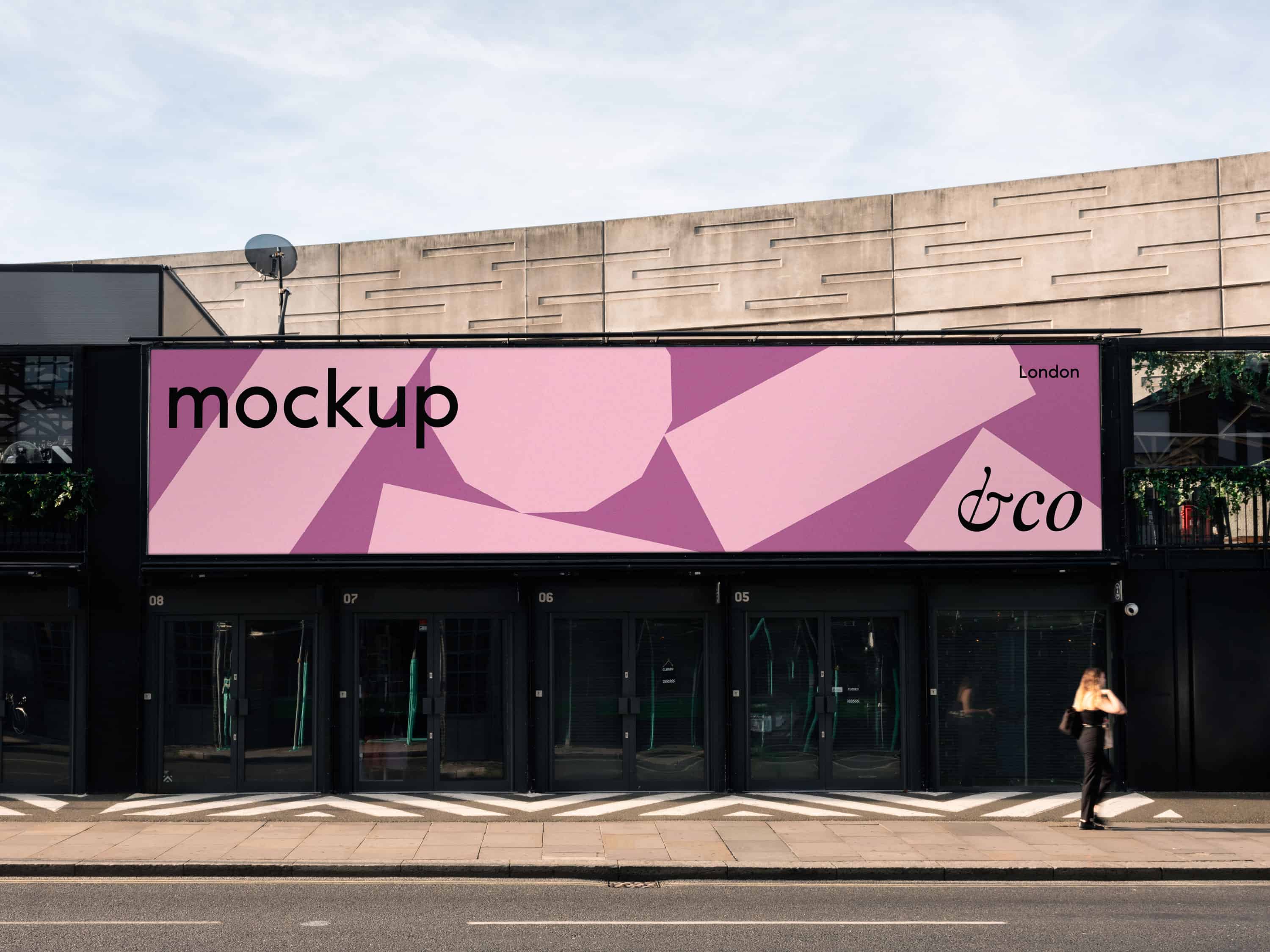Premium London billboard mockup featuring a natural outdoor setting, with a fully editable background for showcasing designs and branding in an eco-friendly environment.