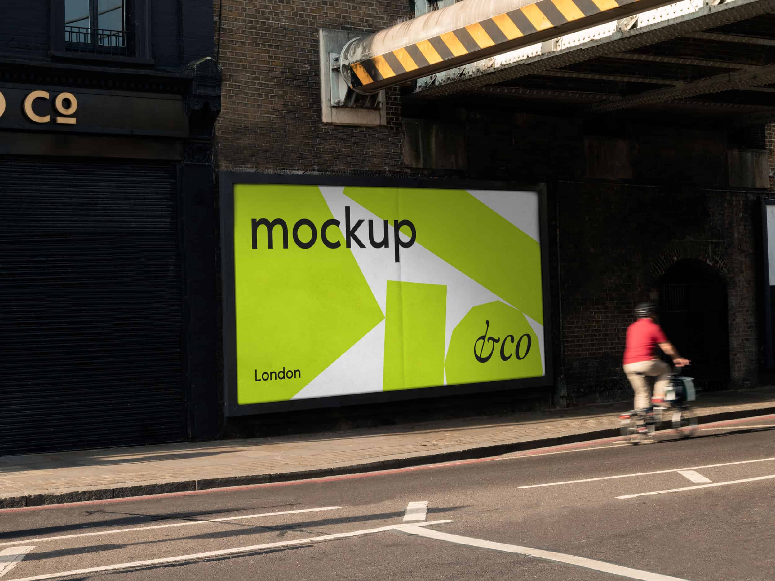 Customizable PSD mockup of a billboard in Shoreditch, London, ideal for showcasing your advertising artwork