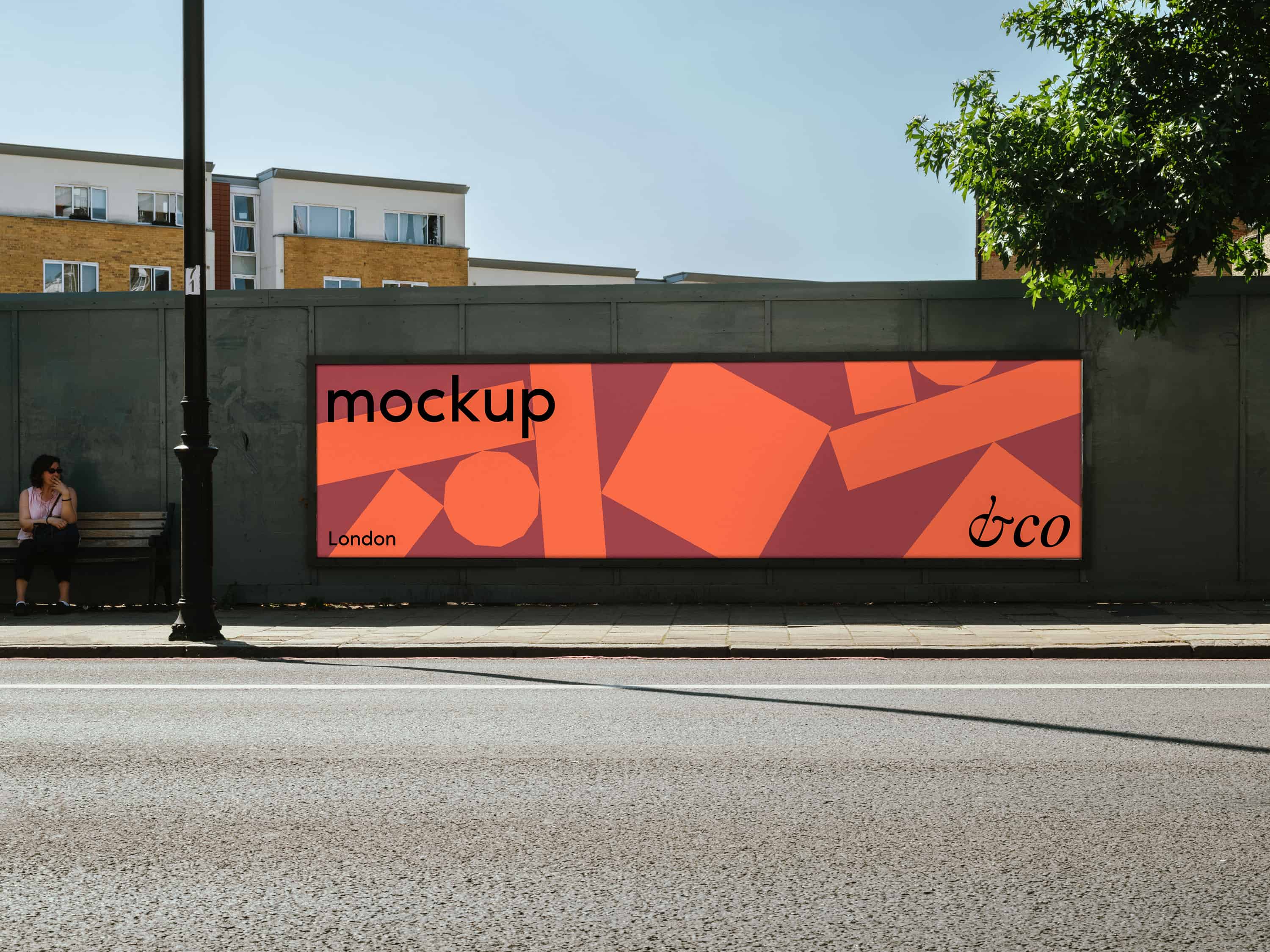 Shoreditch street scene with a PSD billboard mockup, perfect for presenting your digital ad design