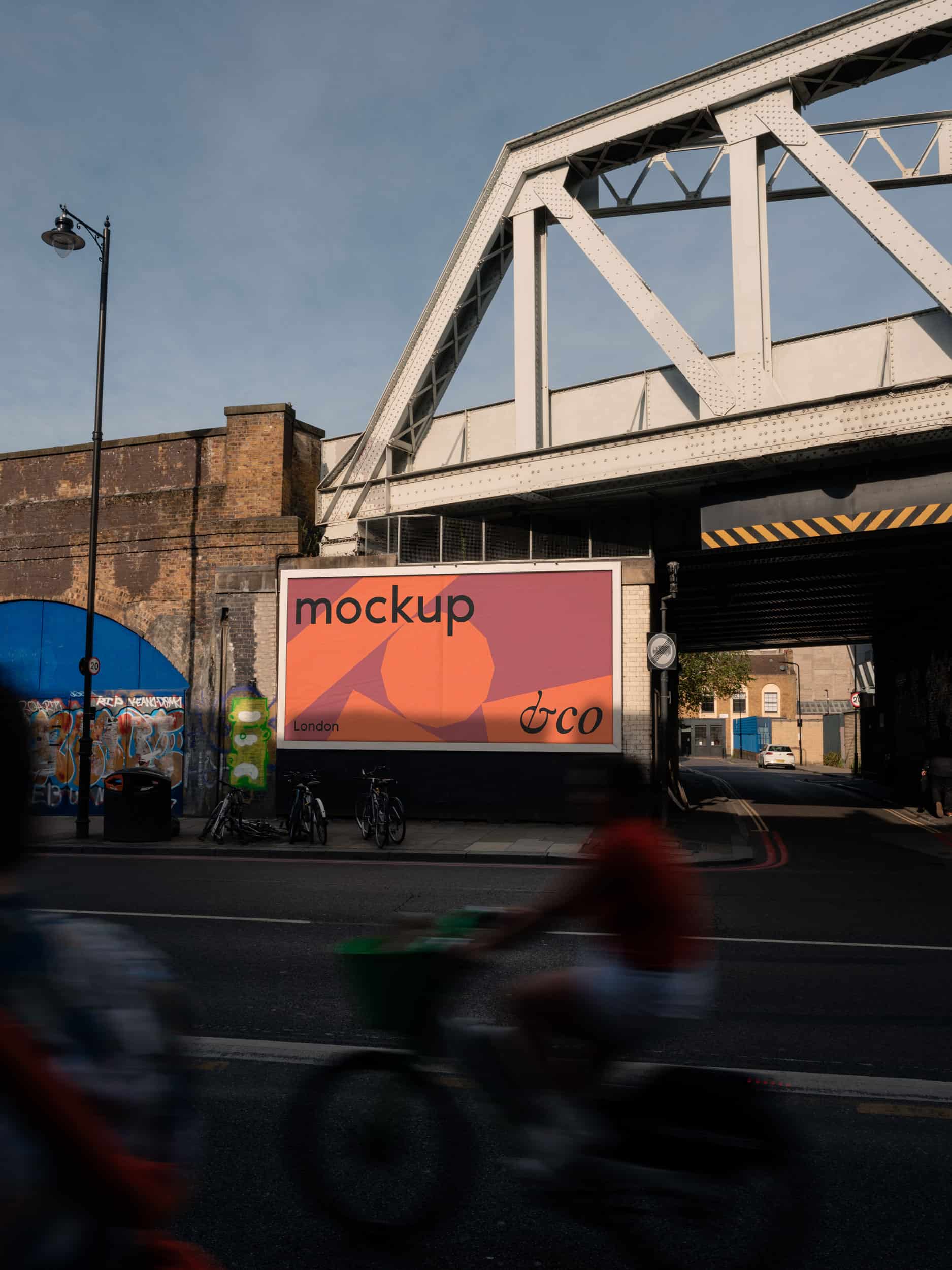 Customizable PSD mockup of an urban billboard in Shoreditch, showcasing your ad design
